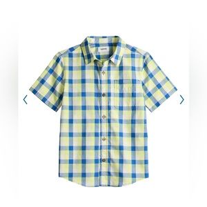 Sonoma Boy’s Plaid Short Sleeve Shirt in Blue and Yellow| Size: L
